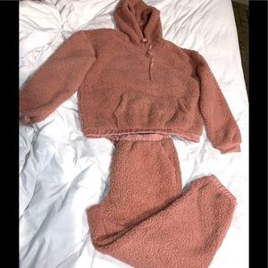 Mauve Sherpa jogger set size XL